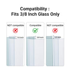 AmazerBath 5 PCS Shower Door Side Seal Strip for 3/8 Inch Glass - 15.75 Inches Long x 5, 5 Sections Segmented Shower Installation Kit, Frameless Glass Door Seal Strip