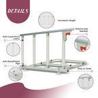 JIKEXINGMENG 30″ Folding Bed Rail–Safety Bed Rails for Elderly Adults (Twin–King,Tool-Free) Supports300lbs|Non-SlipStrap&FoamBase|180°Fold-DownDesign|Height17–21″Adjustable|PaddedGrip&OrganizerPouch