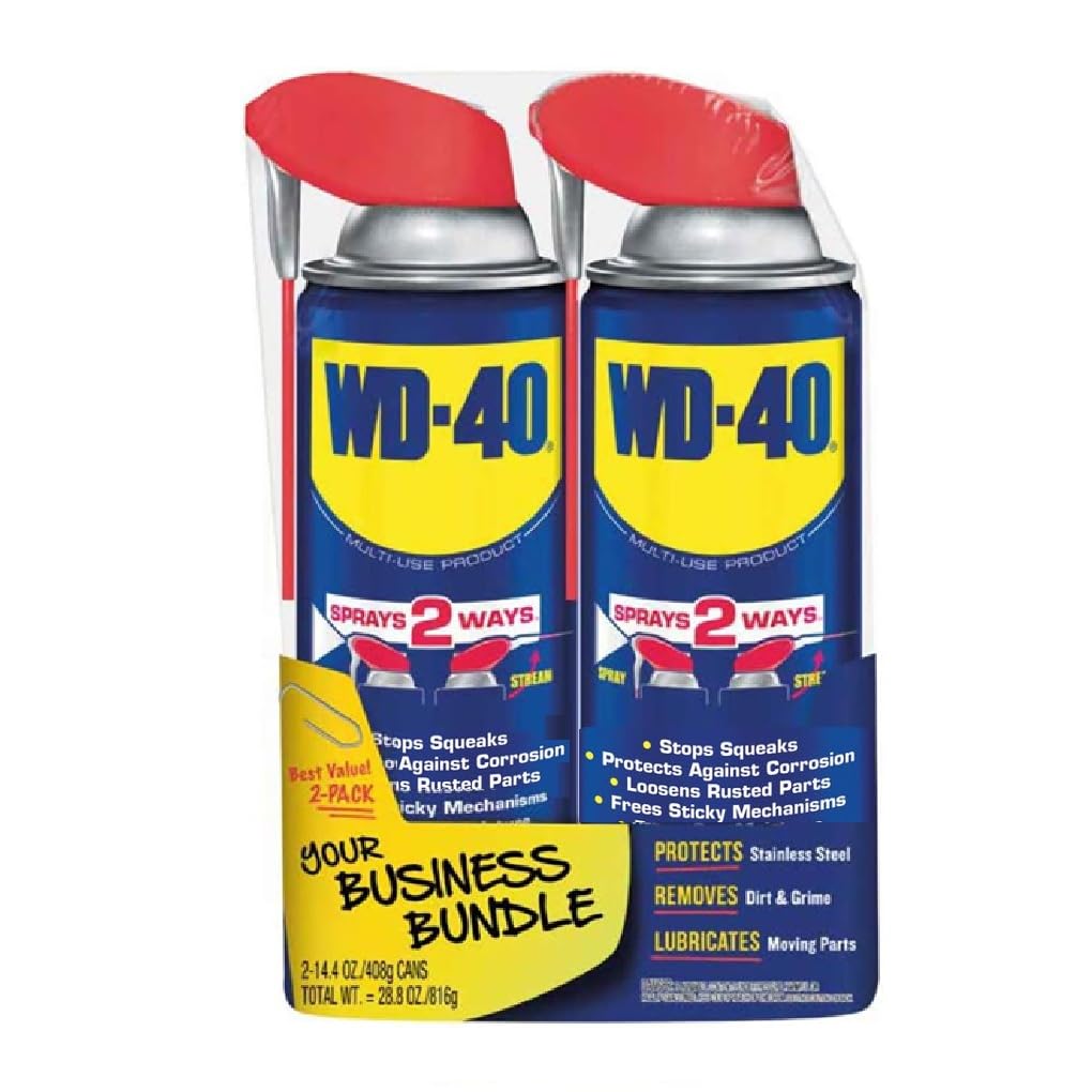 WD-40 Original Formula, Multi-Use Product with SMART Straw Sprays 2 Ways, 14.4 OZ [2-Pack]