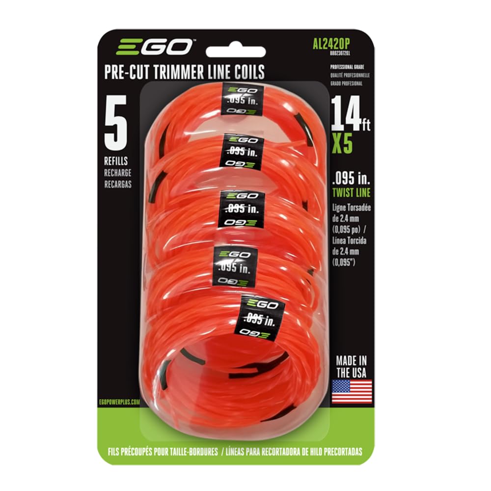 EGO Power+ Twisted String Trimmer Lines, Pre-Cut 0.095", 5-Pack - AL2420P
