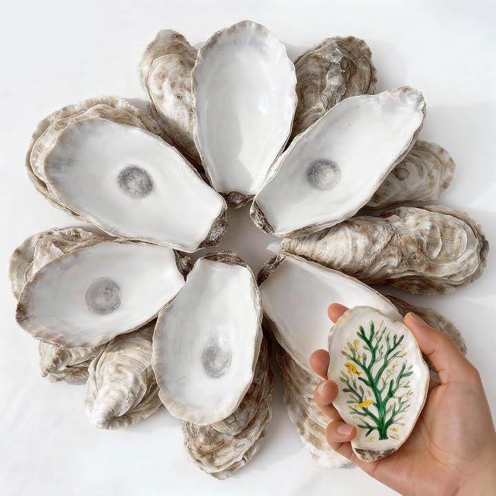 VMEECARL 30Pcs 4"-5" Concave Oyster Shells for Crafts Natural Large Oyster Shells for DIY Crafting Christmas Ornaments Decoupage Beach Decor Arts and Bulk Clam Shells Sea Shells for Crafts