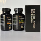 Irish Sea Moss & Shilajit Bundle for Natural Energy, Sleep Support & Hair Growth, Made with Black Seed Oil, Ashwagandha, Ginger, Rhodiola Rosea, Vitamins C & D, for Man & Women, All-in-1 Supplement