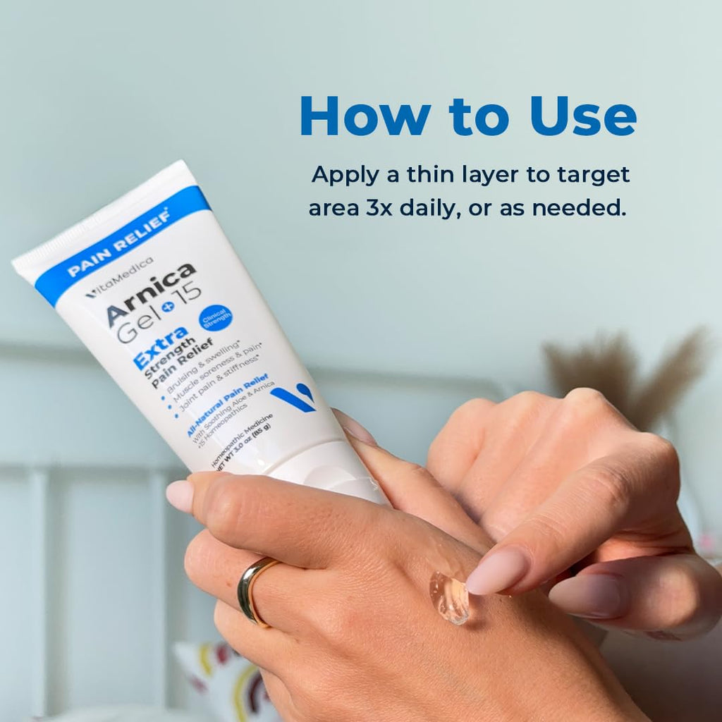 VitaMedica Arnica Gel Plus 15 Healing Plant Compounds, Extra Strength Formula for Bruising, All-Natural Plant-Based Topical Gel