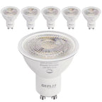 GEPLAD 6-Pack GU10 LED Bulbs 6W Dimmable,4000K Cool White, 582LM,38° Beam Angle, Replacement 50W Halogen Light Bulb, for Spotlight Track&Recessed Lighting