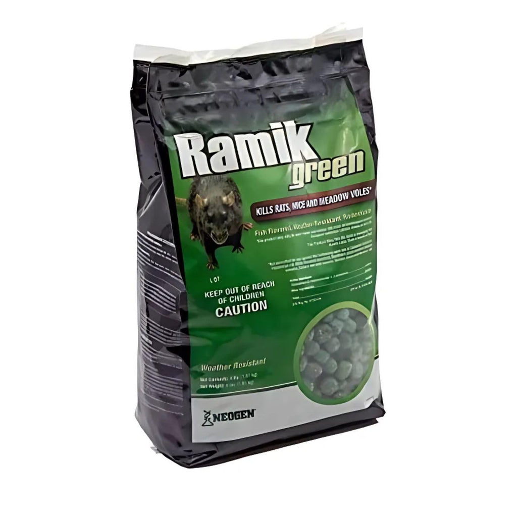 Neogen Ramik Green Fish Flavored Weather Resistant Rodenticide Nuggets, 4 lb bag (00615)