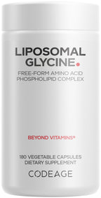 Codeage Liposomal Glycine+ – 1,500 mg Free-Form Glycine Supplement with Liposomal Delivery, Amino Acid Support, 2-Month Supply – 180 Capsules