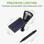 InnoGear Solar Spot Lights, Outdoor Solar Lights Solar Spotlights Flag Pole Light Waterproof Landscape Lighting Outside for Flag Uplighting Backyard Patio Pathway Statue Palm Tree Sign, Warm White