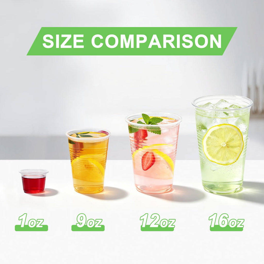 Lamosi 300 Pack 12 oz Clear Plastic Cups, Disposable Cold Drinking Cups
