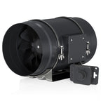 Toolazy 8 Inch Inline Duct Fan 831 CFM, EC Motor Vent Booster Exhaust Fan with 0-100% Variable Speed Controller, Ventilation Fan for Grow Tent, HVAC, Basement, Workshop, Garage, Commercial Space