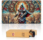 Stained Glass Assassin (Stitched) - MTG Playmat - Compatible with Magic The Gathering Playmat - Play MTG, YuGiOh, TCG - Original Play Mat Art Designs & Accessories