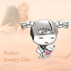 Annmors Baby Girl Bead Charm 925 Sterling Silver for Women Bracelet & Necklace Gifts for New Mom