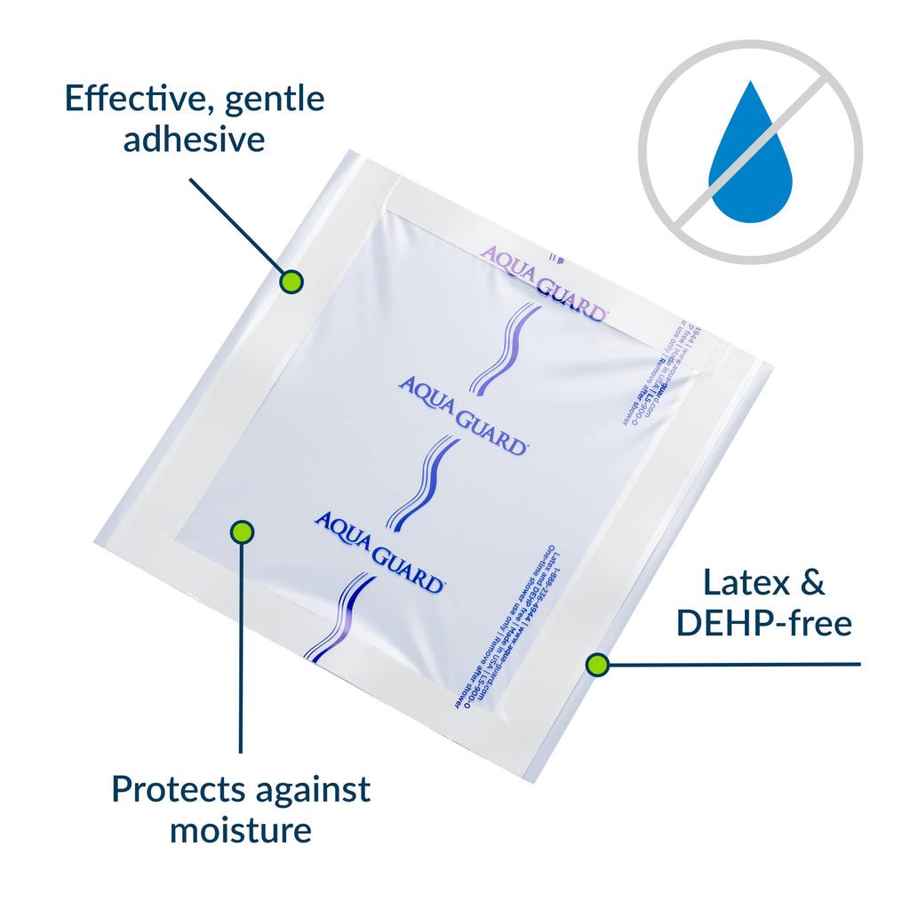 TIDI 50010-PKG AquaGuard Sheet – 7” x 7” – (Area of Coverage: 5” x 5.5”) – Shower Protection Sheet – Self-Adhesive Moisture Barrier – Wound Cover for Showering – 7 Sheets – Home Medical Supplies