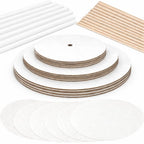 Little Ladle Cake Tier Stacking Kit - 10 Inch, 8 Inch, 6 Inch Cake Boards + Parchment Paper Rounds + Bamboo and Straw Cake Dowels For Tiered Cakes - 125 Pcs