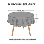 Hiasan Black Round Tablecloth 70 Inch - Waterproof Stain Resistant Spillproof Fabric Washable Table Cloth for Dining Room Kitchen Party