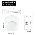 Plastic Dessert Cups with Lids and Sporks,Stickers,Tiramisu Containers,Cookie Containers,Clear Food Containers for Fruit,Pudding,Mousse, Tiramisu Cups With Lids (30pcs,Clear,3.66 * 3.66 * 2.36 in)