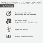 Intex PureSpa Battery Powered Submersible Multi-Colored LED Light for Intex PureSpa Models with White, Green, Teal, Blue, and Purple Lights