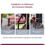 CR Fence & Rail Handrails for Outdoor Steps & Indoor Stair Railing Kit for Seniors, 1-2 Steps Safety Hand Rail for Porch & Deck, with 26" top Rail