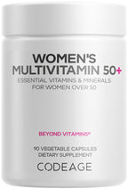 Codeage Women’s Multivitamin 50+ Supplement - Essential Vitamins for Women Over 50, Minerals, CoQ10, Hyaluronic Acid, Probiotics, Black Cohosh, Ashwagandha & Superfoods - Non-GMO - 90 Capsules