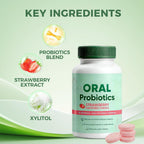 MORANDEE Oral Probiotics Supplement for Fresh Breath, Teeth and Gums Health, Strawberry Flavor, 60 Count (1)
