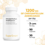 Supersmart - Chrysantellum Americanum 1200mg per Day (High Strength) - Herb Supplement - Known as American Chrysanthemum & Golden Chamomile | Non-GMO & Gluten Free - 90 Vegetarian Capsules