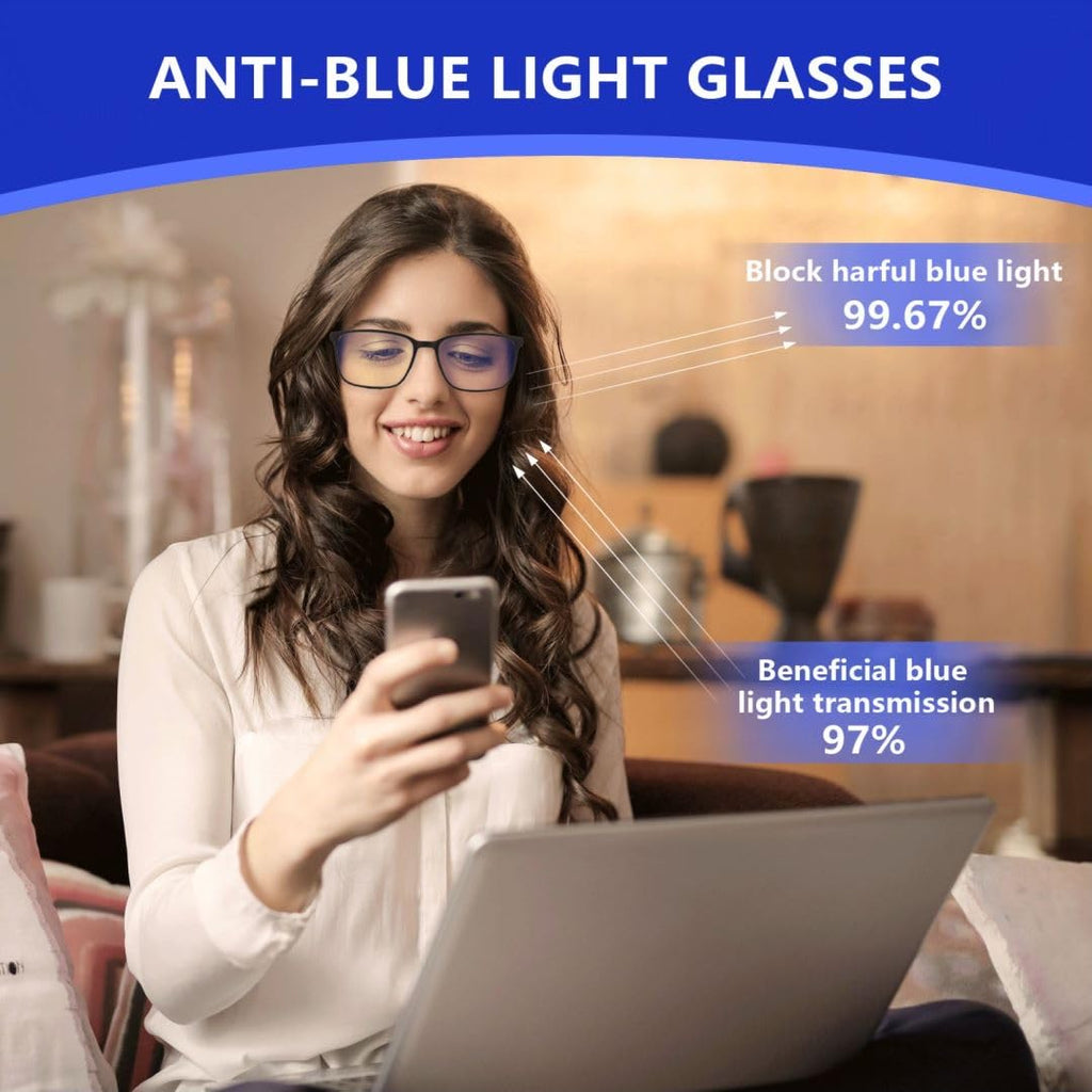 BLUEMOKY Blue Light Reading Glasses for Men，Sport Square Frame Readers, Anti Glare Computer Glasses(Black,2.00)