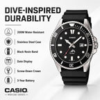 Casio Men's MDV106-1AV 200M Black Dive Watch (MDV106-1A)