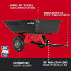 Craftsman Tow Poly Dump Cart for Lawn Tractors and ATVs, 350 lb Load Capacity, 10 Cu Ft Lawn and Garden Utility Trailer