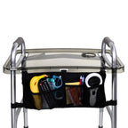 StrongArm Clear View Walker Tray + Bag + Non-Slip Mat & Cup Holder, Tray for Folding Walkers, Food Tray, Walker Accessories, Tray Table for Standard Adult Walkers (Black)