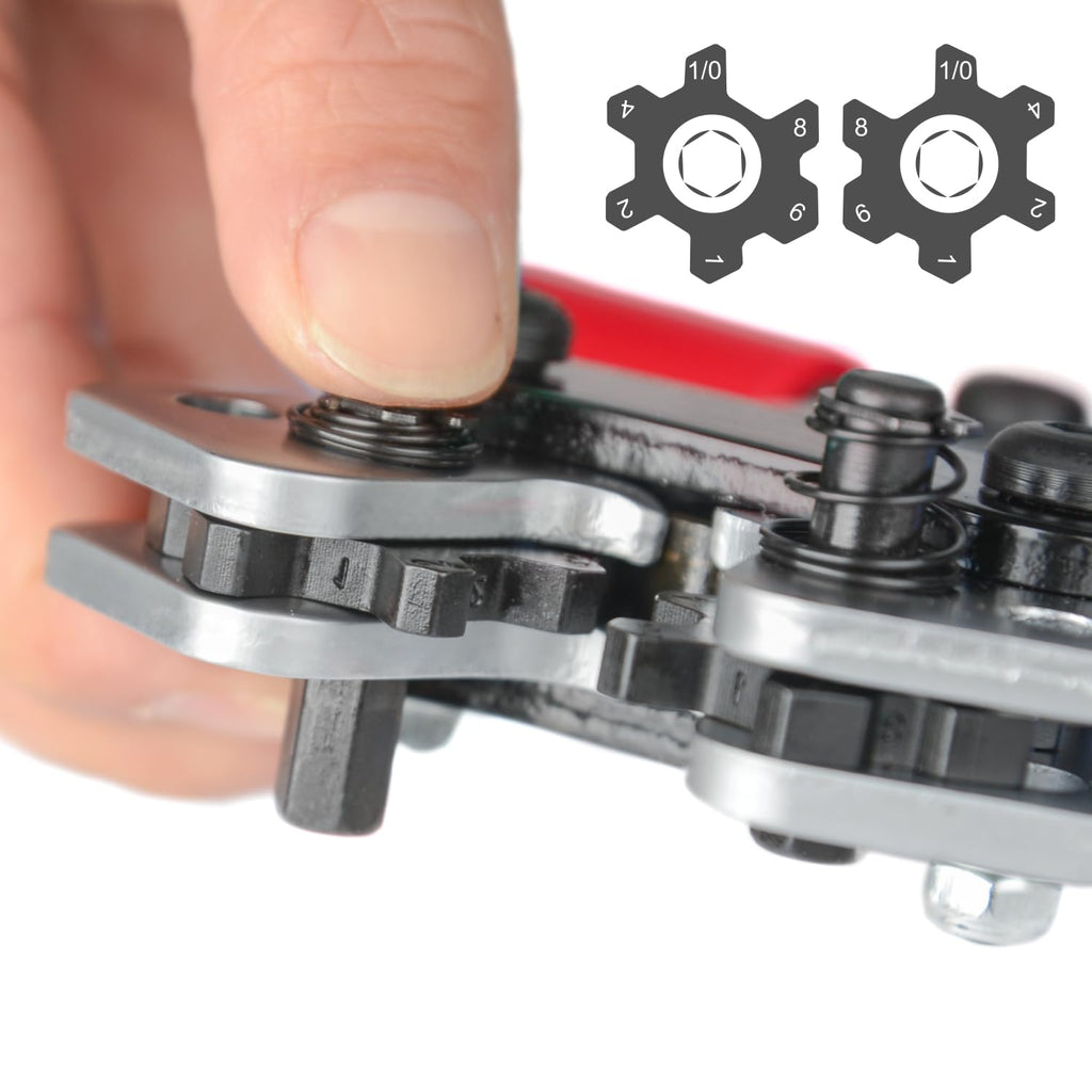 iCrimp Battery Terminal Crimper for Heavy Duty Copper Wire Lugs,Battery Cable Ends from AWG 8-1/0, Ground Lug Cimper Tool
