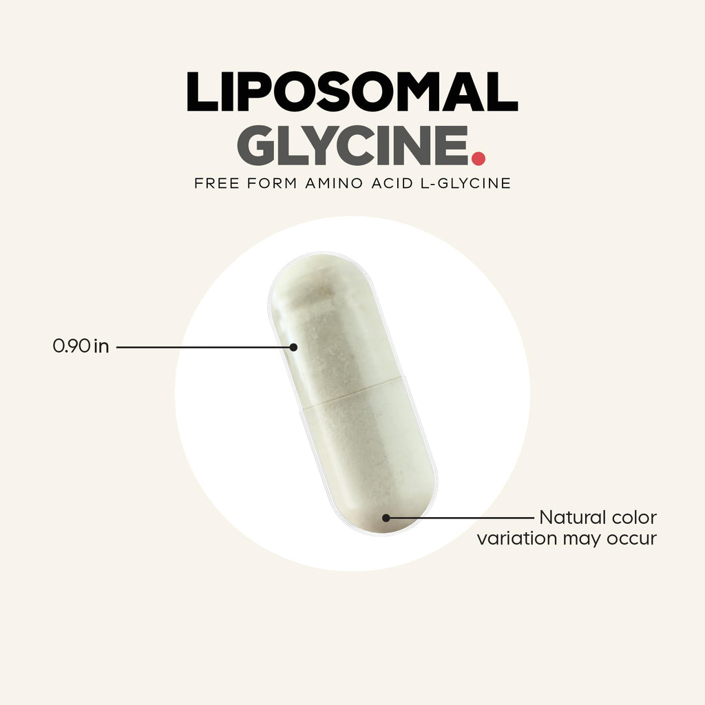 Codeage Liposomal Glycine+ – 1,500 mg Free-Form Glycine Supplement with Liposomal Delivery, Amino Acid Support, 2-Month Supply – 180 Capsules