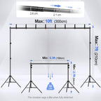 EMART Backdrop Stand 10x7FT Adjustable Back Drop Stand for Party Photoshoot