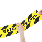 Boao 24 Pieces Watch Your Step Stickers Sign 6 x 24 Inch Caution Watch Your Step Floor Decals Warning Sticker Adhesive Tape Anti Slip Abrasive Tape for Workplace Safety Wet Floor Caution