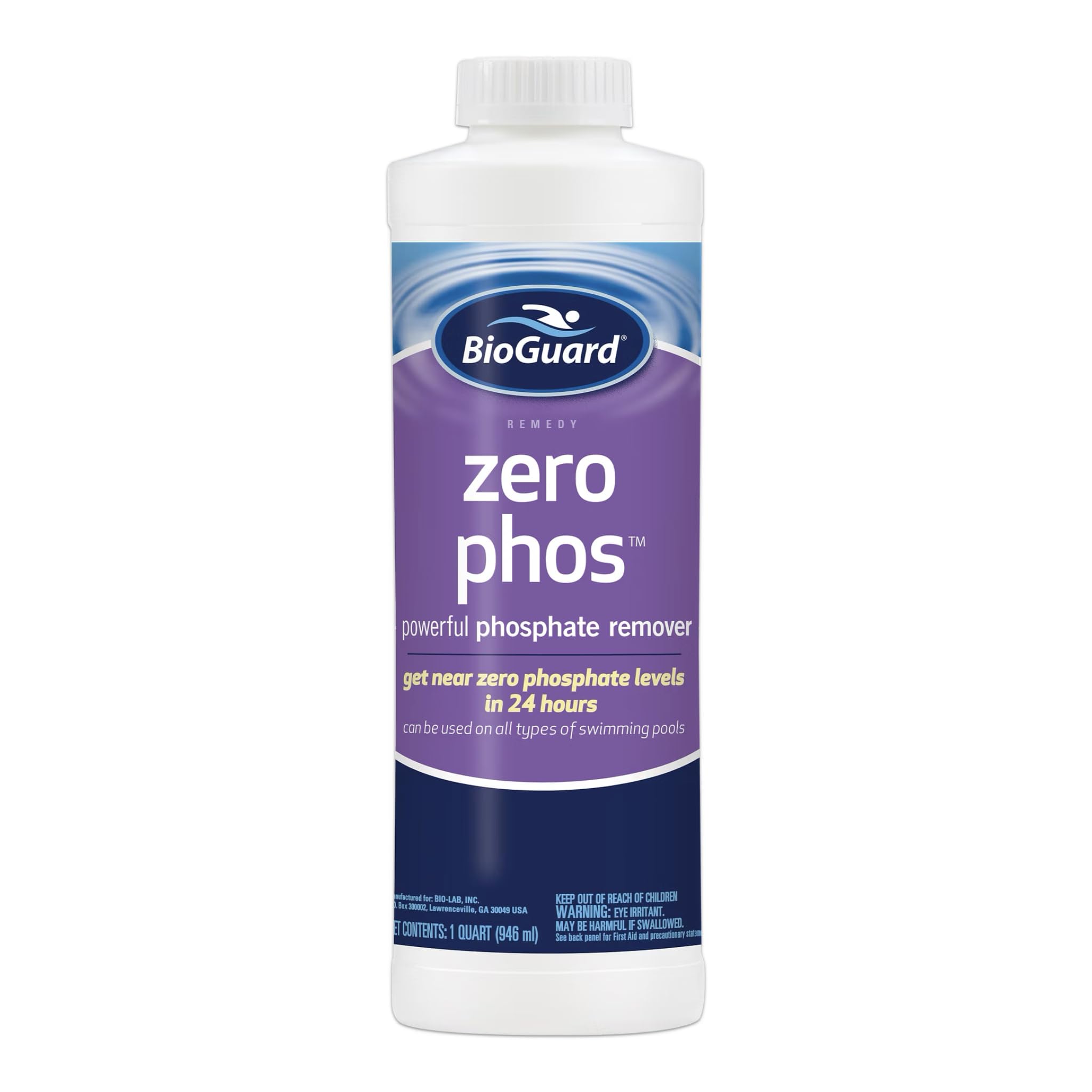 BioGuard Zero Phos, 1 qt, Single, Powerful Phosphate Remover, Controls Pool Phosphate Levels, Ideal for All Types of Swimming Pool