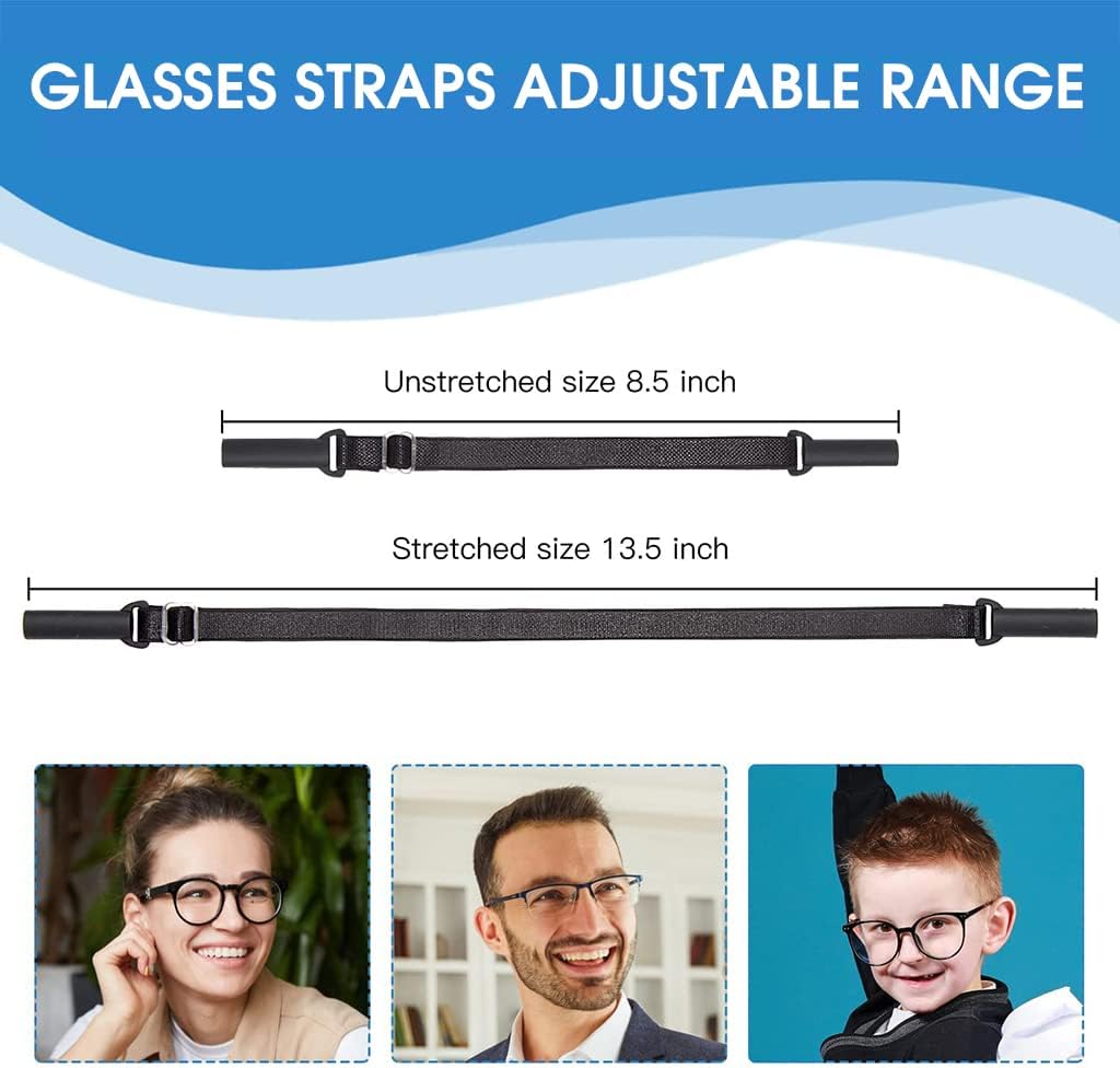 HASTHIP® Adjustable Glasses Straps 3pcs Anti-Slip Eyewear Strap for Adult and Kids, Glasses Retainer Strap