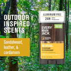 Every Man Jack Amber + Sandalwood Men’s Deodorant - Stay Fresh with Aluminum Free Deodorant For all Skin Types - Odor Crushing, Long Lasting, with Naturally Derived Ingredients - 3oz (4 Pack)
