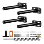 6pcs Wall Shelf Brackets Heavy Duty Floating Shelf Bracket Hidden,Invisible Black Shelving Brackets Decorative Floating Shelf Hardware Heavy Duty,Metal Shelf Support Bracket(10"-6pcs)