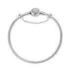 GNOCE Stainless Steel Snake Chain Charm Bracelet W/Safety Gift for Women(7.5in)