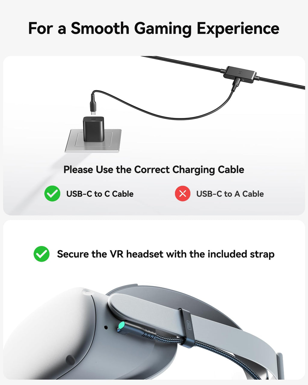 INIU Link Cable, [16FT 5m] VR Cable USB 3.0 High Speed Type C Charger Cable Fast Charging While Playing,USB to USB C Cable for Meta Oculus Quest 3S 3 2 Pico 4 Accessories and Gaming PC Steam VR