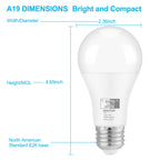 Qualilux Dusk to Dawn Light Bulbs, Auto On/Off Light Sensing LED Bulbs Outdoor, Daylight, A19 4-Pack, 12W 1000LM 75W Equivalent, HQ-H024