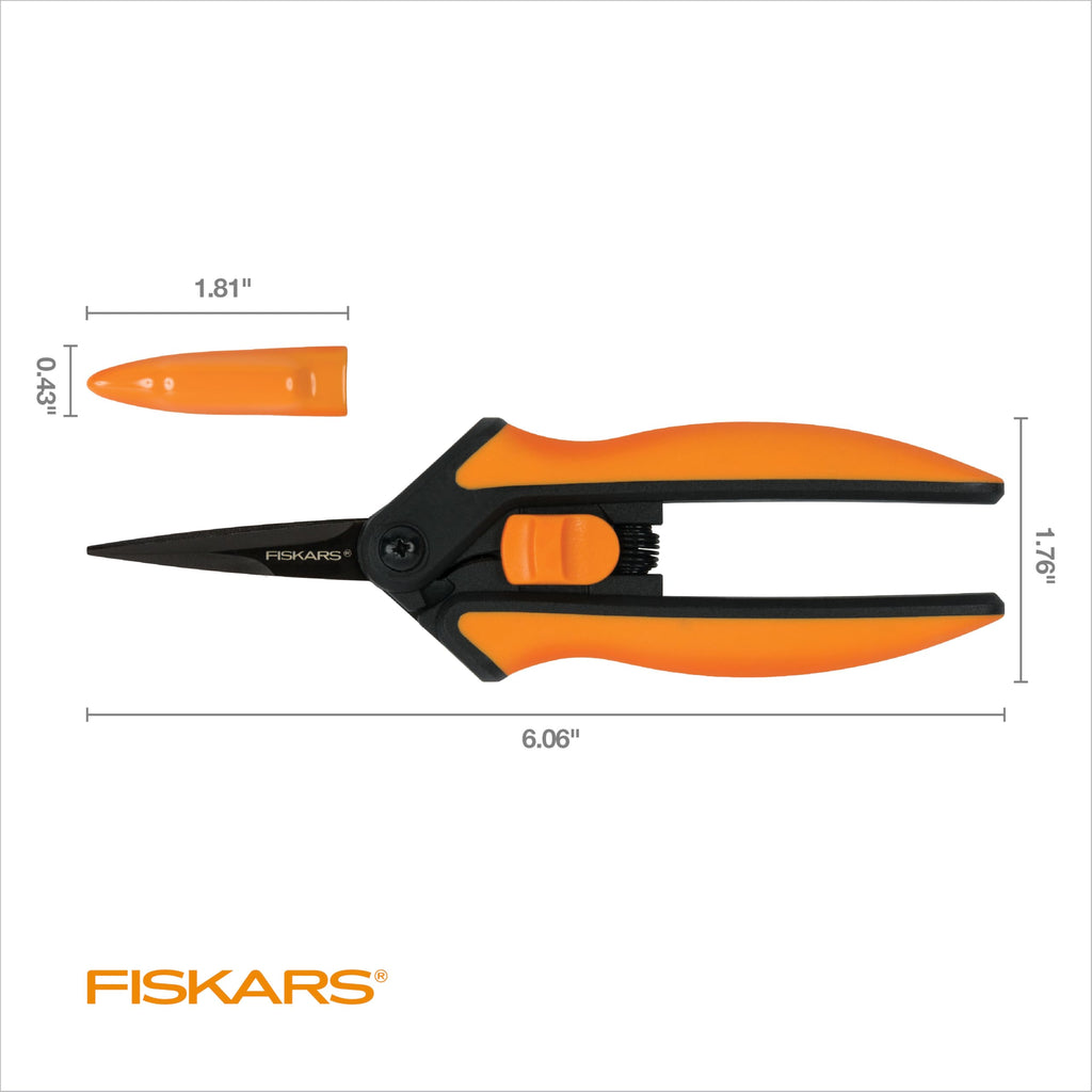 Fiskars 6" Non-Stick Pruning Snips, Resin-Resistant Garden Scissors, 2-Pack