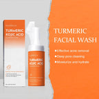 FluMisch Turmeric Kojic Acid Foaming Facial Cleanser, Kojic Acid And Turmeric Exfoliating Face Wash With Brush (4.23 fl.Oz), 2pcs