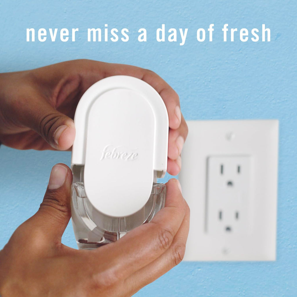 Febreze Plug-In Air Freshener, Odor-Fighting Scented Oil Refill, Air Fresheners for Home, Bathroom and Kitchen, Long Lasting, Downy April Fresh Scent, Cranberry, 0.87oz Refills, 3 Count