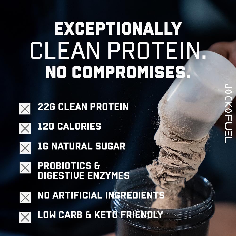 Jocko Fuel Whey Protein Powder, Mint Chocolate, 22g Protein, Digestive Enzymes + Probiotic Blend, No Sugar Added, with Essential Amino Acids + Electrolyte Minerals, 26 Servings