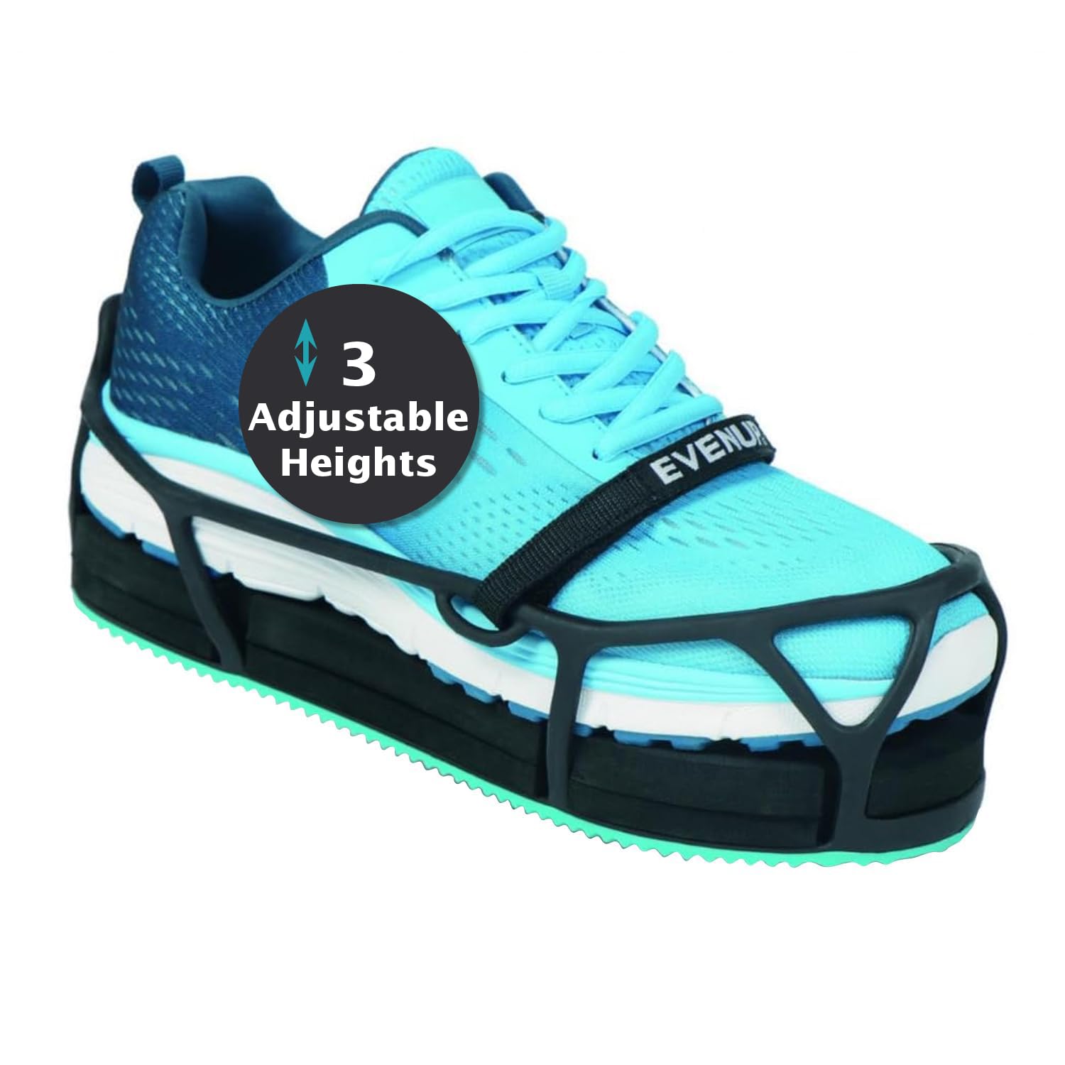 EVENup - Shoe Lift for Walking Boot I Adult Size X-Large I Shoe Balancer for Use with Fracture Boots or Leg Length Discrepancy I 3 Adjustable Heights for Gait Improvement I Shoe Leveler, Shoe Riser