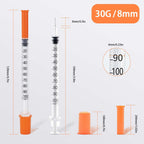 1ml Syringes with 30G 5/16" (8mm) Needle, Individual Wrapped, 30PACK (1CC 30G 5/16"-30PACK)