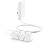 Olcorife Flat Extension Cord with Outlet Cover, Flat Plug Power Strip with 6 Outlets and 3 USB Ports, 5 FT Cord Hidden Outlet Extender for Tight Spaces