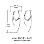 HZMAN Gothic Stainless Steel Spike Hoop Earring for Men Women,Lightweight
