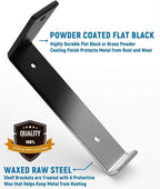 LEOPO 12 inch Shelf Brackets 8-Pack ,1/5 inch Thick Heavy Duty Industrial Bracket for DIY Floating Shelf Support, Black Coated Wall Shelf Support 11.25” x 6” x 1.5”