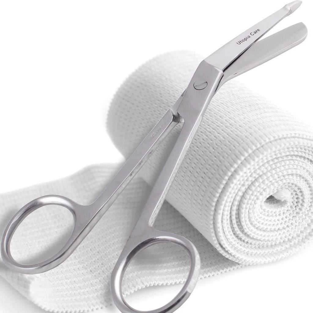 Utopia Care Bandage Scissors, 4.5 Inch Stainless Steel Shears for First Aid and Professional Use – Black