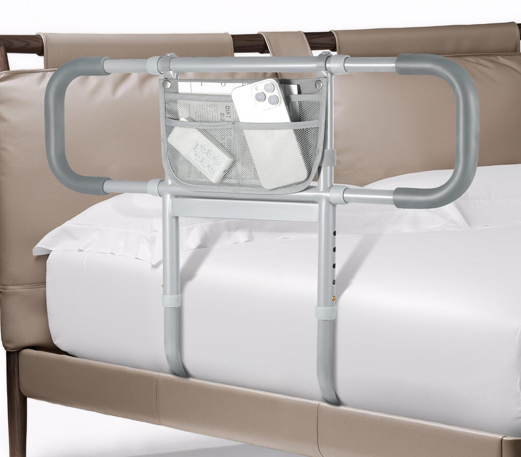 Bed Rails for Elderly Adults Safety, Extended Bed Assist Rail for Seniors with Motion Sensor Light - Adjustable Side Bed Guard Rails Handle Support Bar with Storage Bag, Fit King Queen Full Twin Beds